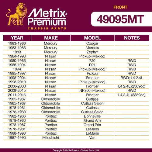 Miniatura 4 de Fabricado en Europa, Metrix Premium - Barra estabilizadora delantera K700432 / K700538/ K5254 compatible con Buick, Cadillac, Chevrolet, GMC, Ford