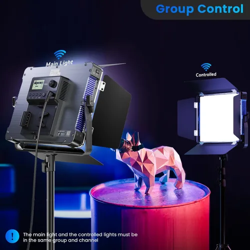 Miniatura 4 de Kit de iluminación de video LED P80 con control de aplicación, panel de luz de video LED RGB de 10 escenas aplicables, iluminación de 60W P80 RGB