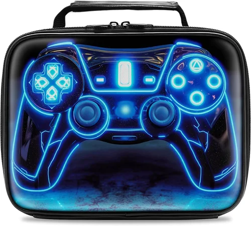 Miniatura 8 de Lonchera de cuero para niños, lonchera de cuero para niños, regalos para jugadores, lonchera aislada para videojuegos, lonchera portátil