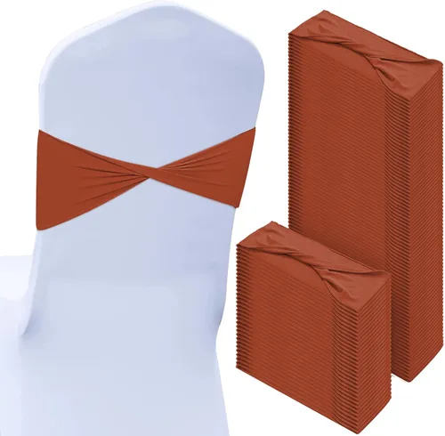 Miniatura 21 de CHENGU 100 piezas Cintas elásticas de elastano para sillas, lazos simples, bandas para sillas de boda real sin hebilla, decoraciones de cumpleaños