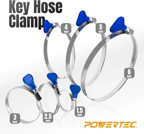 Miniatura 8 de POWERTEC 70332 Abrazadera de Manguera con Llave de 3 Pulgadas, Abrazaderas de Manguera de Acero Inoxidable Ajustables con Tornillo de Pulgar