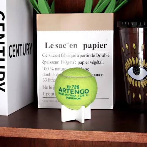 Miniatura 2 de Soporte acrílico de béisbol para recuerdos de bola, softball y estante de exhibición de tenis (1.97 x 1.1 pulgadas, blanco)