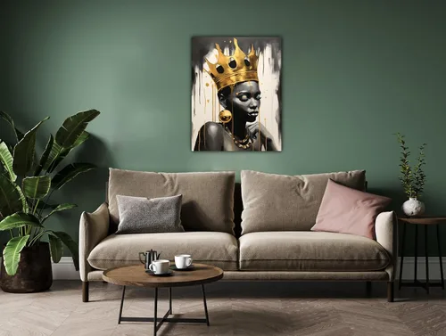 Miniatura 199 de Arte de pared afroamericano, decoración de rey y reina bailarín negro para sala de estar, arte de pareja de amor negro para dormitorio, lienzo