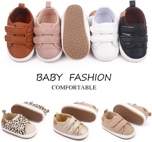 Miniatura 7 de Amtidy Baby Shoes Soft Leather Flat Shoes Toddler First Walker Shoes Boys Girls Infant Newborn Sneakers Non-Slip Rubber Sole