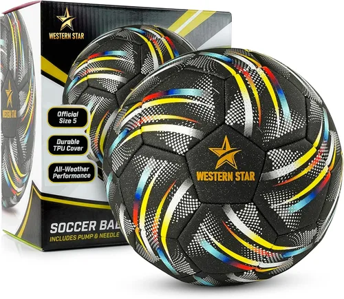 Miniatura 15 de Western Star Balón de fútbol Helix- Tamaño 3 4 5 – Pelotas de fútbol oficiales de grado de partido – Diseño atractivo y duradero
