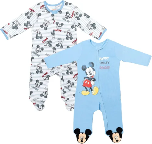 Disney Winnie the Pooh Lion King Monsters Inc. Pixar Toy Story Baby Paquete de 2 overoles Sleep N' Play para recién nacidos hasta niños pequeños