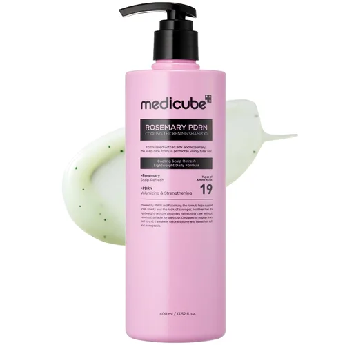 medicube Rosemary PDRN - Champú espesante aclarante | Cuidado refrescante y aclarante para cabello adelgazante, débil y escamoso | Complejo de