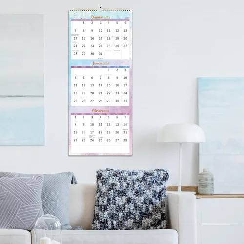 Miniatura 6 de Calendario de pared 2025 – Calendario de pared de 3 meses (plegado en un mes), enero de 2025 a diciembre de 2025, 11.25 x 26 pulgadas, calendario