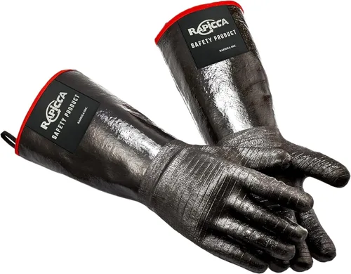 Miniatura 10 de RAPICCA - Guantes de cocina, resistentes al calor, aislantes, para barbacoa/parrilla/horno/ahumador/freír, impermeables, con palmas texturizadas, 14