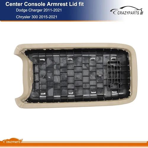 Miniatura 6 de CRAZYPARTS Tapa de reposabrazos de consola central compatible con Dodge Charger 2011-2021 Chrysler 300 2015-2021 Reemplaza# 1VT06DX9AI 1VT06DX9AH