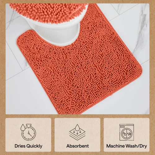 Miniatura 74 de Gorilla Grip - Tapete de baño de felpilla gruesa, suave y absorbente, secado rápido, de microfibra, con reverso de caucho, para piso de ducha, Nube