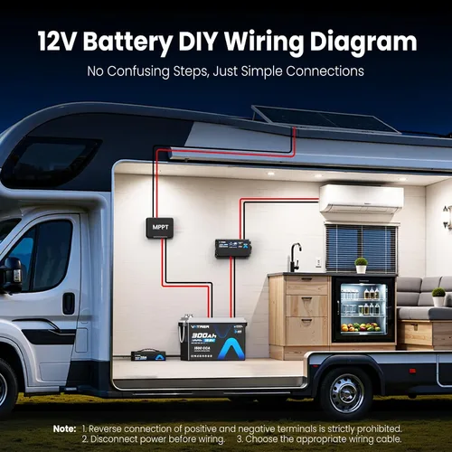 Miniatura 9 de Batería LiFePO4 de 12V 300Ah con corte de baja temperatura, BMS de 200A incorporado, salida de potencia máxima de 2560W, batería de ciclo profundo