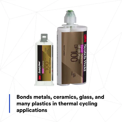 Miniatura 6 de 3M Scotch-Weld – Adhesivo epoxi DP100 Plus, claro, grado profesional, manejo y curado rápidos, 48.5 mL (1.64 fl oz) duo-pak