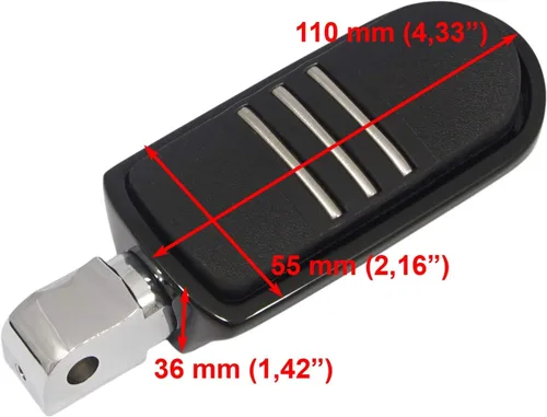 Miniatura 8 de Motocicleta cromo aluminio pie clavijas delantero pedal conductor clavijas con soportes para HONDA VF750 MAGNA 1996-2004 (G3I negro)