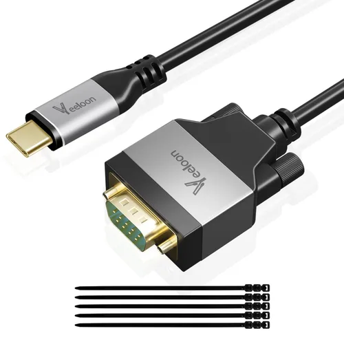 Miniatura 8 de Adaptador USB 2.0 a serie (FTDI Chipset), 4 pies USB A a RS232 macho DB9 Convertidor de pines Cable serie con bridas para Windows 11, 10, 8.1, 8, 7