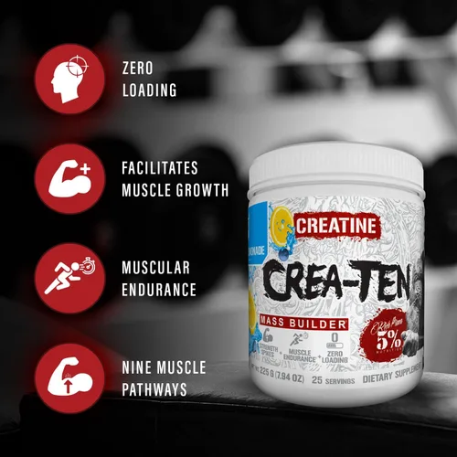 Miniatura 3 de 5% Nutrition CreaTEN Creatine Complex + Accelerators Creatina en polvo saborizada para ganancia muscular Máxima potencia, fuerza, resistencia