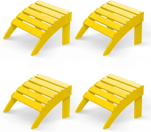 Miniatura 30 de GREENVINES Adirondack-Ottoman Juego de 2 Plástico HDPE Reposapiés para exteriores Todo tipo de clima Reposapiés Taburete para pies