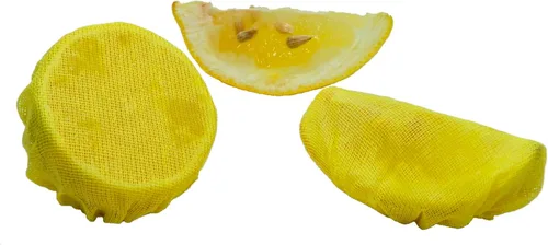 Regency Wraps Envolturas elásticas, bolsa de cuña de limón, fundas de tela de algodón tejido real, color amarillo, paquete de 100, exprimir mitades