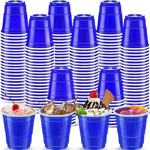 Miniatura 33 de 500 piezas Vasos de Chupito de Plástico Lake Bule de 2 onzas vasos de chupito azules Revelación de Género vasos de chupito desechables para beber