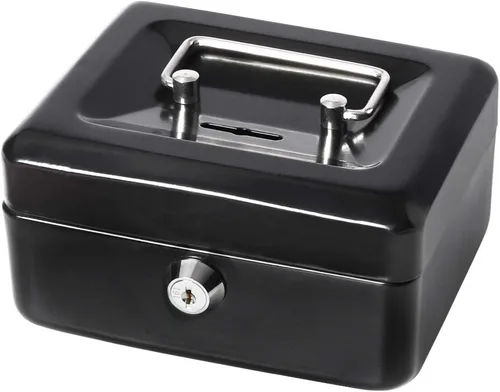 Decaller - Caja de dinero con ranura para niños, caja de dinero pequeña con bandeja para dinero y cerradura de llave, 6 1/5 pulgadas x 5 pulgadas x