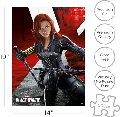 Miniatura 2 de AQUARIUS Marvel Black Widow Movie (rompecabezas de 500 piezas), sin reflejos, ajuste de precisión, prácticamente sin polvo, mercancía