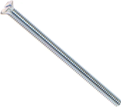 Miniatura 18 de Hard-to-Find Fastener 014973271565 Tornillos de máquina planos ranurados, 0.118 in-0.020 x 0.394 in, pieza-25