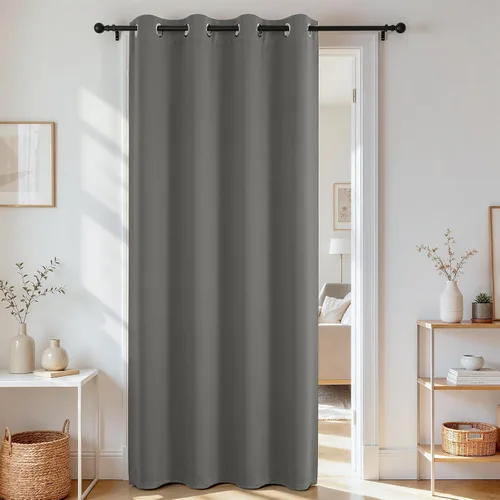Miniatura 26 de Joydeco Cortina opaca para puerta de privacidad de 78 pulgadas de largo, cortina de armario con ojales para armario abierto, divisor de habitación