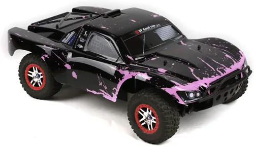 SummitLink Reemplazo de cuerpo personalizado compatible con color rosa fangoso sobre negro para automóvil o camión RC escala 1/10 (camión no