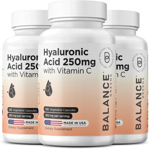 Miniatura 11 de Suplemento de ácido hialurónico puro de 250 mg con vitamina C de 50 mg, 120 cápsulas veganas, hidratación de la piel para un brillo natural