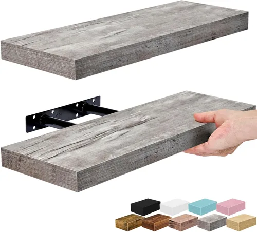Miniatura 39 de Sorbus Estantes flotantes para pared, estante flotante de 16 pulgadas para cocina, dormitorio, sala de estar, baño, hogar y decoración de pared