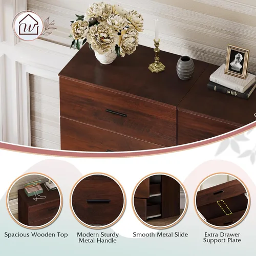 Miniatura 6 de WLIVE - Cómoda ancha de madera para dormitorio