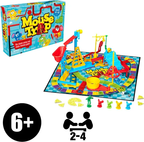Miniatura 12 de Hasbro Gaming Juego de Mesa Mouse Trap para Niños de 6 Años en Adelante, Juego Clásico para 2-4 Jugadores, con Configuración más Fácil que