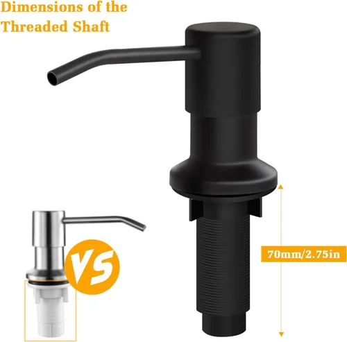 Miniatura 4 de Dispensador de jabón para fregadero de cocina, dispensador de jabón integrado con botella de 17 onzas, recambio del dispensador de jabón para Negro