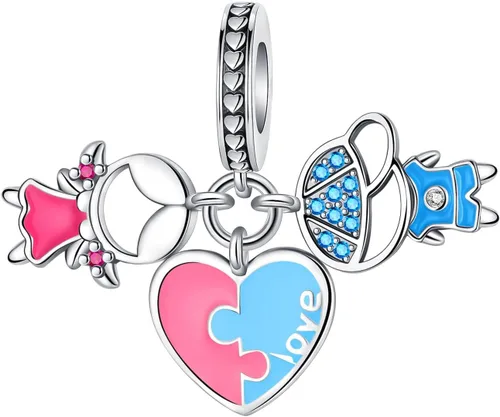 Miniatura 70 de LUXILLA Abalorio de plata de ley 925 para madre, hija, abuela, para familia, amor, madre, hija, abuela, para pulseras, collares, dijes, abalorios