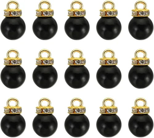 Miniatura 15 de PATIKIL 100 cuentas de perlas de perlas de imitación con diamantes de imitación DIY para hacer joyas, pulseras y aretes Plateado blanco