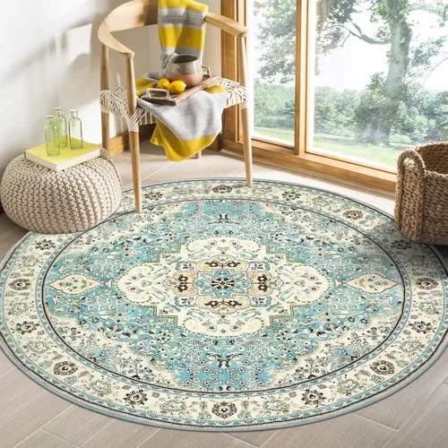 Miniatura 21 de Lahome Alfombra tribal bohemia de 2 x 3 pies, alfombra verde pequeña para entrada, suave, antideslizante, lavable, alfombra de baño bohemia de pelo