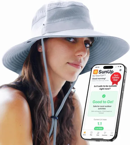 Miniatura 23 de GearTOP Safari Hat for Men Sun Hats for Women UV Protection UPF 50+ Fishing, Gardening, Hiking Hat (22-23 1/2")