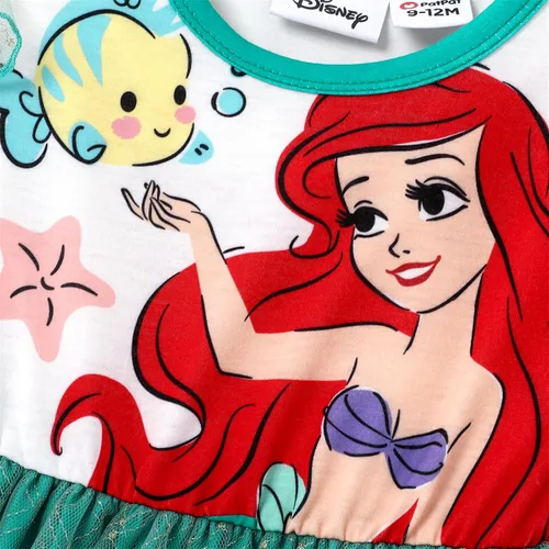 Miniatura 6 de Disney Vestido de princesa para niña pequeña, con volantes, manga larga, de malla, tul