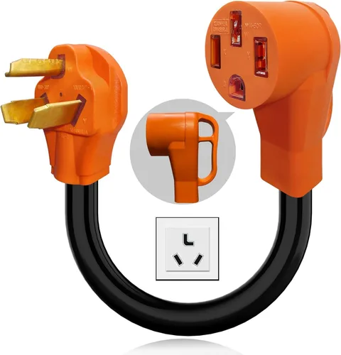 NEMA 10-30P a 14-50R Cable adaptador de cargador EV 30 Amp 3 clavijas secadora a 50 Amp 4 clavijas adaptador de conversión EV solo compatible con