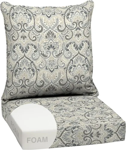 Miniatura 28 de Arden Outdoor Deep Seat Cushion Set, 24 x 24 pulgadas, Cojín para patio resistente al clima, a la lluvia y a la decoloración para silla, sofá y sofá