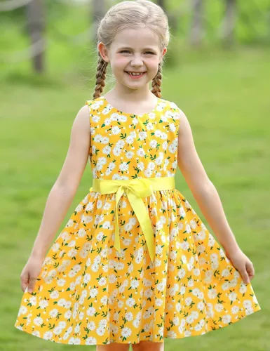 Miniatura 120 de Vestido de verano para niña, de algodón, con diseño floral