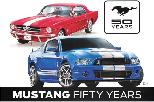 Desperate Enterprises Letrero de lata de 50 años de Ford Mustang – Decoración nostálgica de metal vintage – Hecho en Estados Unidos