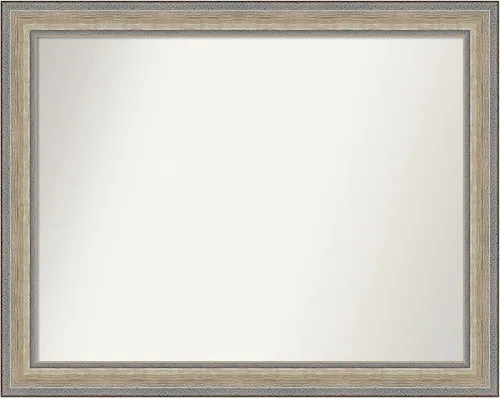 Miniatura 389 de Amanti Art Espejo de baño plateado para sobre fregadero, 28 x 47 pulgadas, espejo rectangular de plata imperial, marco de madera tradicional de gran