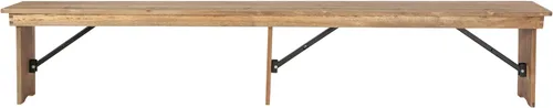 Miniatura 8 de Flash Furniture Hercules Series - Banco plegable de pino macizo rústico de grado comercial de 8 x 12 pies, banco de comedor antiguo de 3 patas