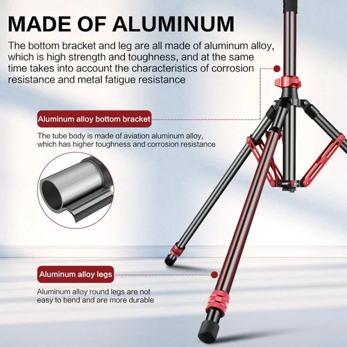 Miniatura 4 de FreeSea Soporte de luz de aluminio, soporte de trípode ajustable para fotografía, 260cm/102inch Studio Trípode resistente para Speedlite Flash
