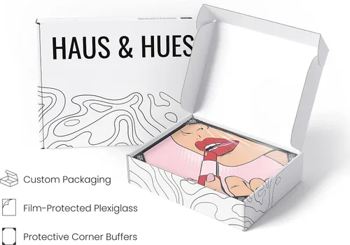 Miniatura 4 de Haus & Hues - Impresión artística de mujer aplicándose lápiz labial para decoración de pared de habitación, arte pop para decoración de pared