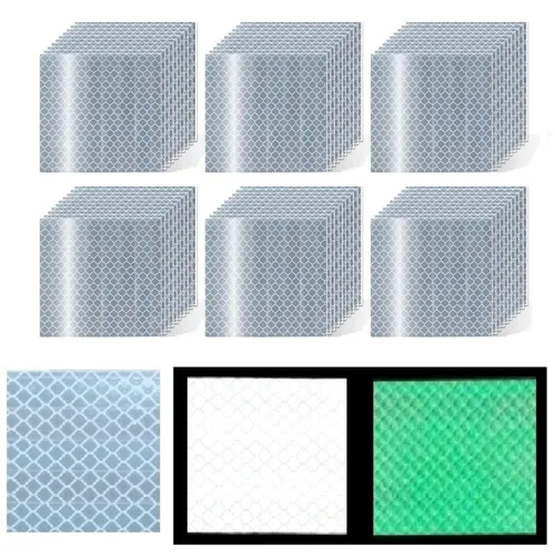 Miniatura 144 de Cinta reflectante blanca de 4 pulgadas, adhesivo de seguridad de advertencia impermeable para exteriores (10 pies)