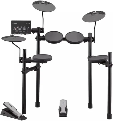 Yamaha DTX402K juego de batería electrónica con más de 400 sonidos premium personalizables, USB Audio/MIDI, pads silenciosos, pedal de bombo
