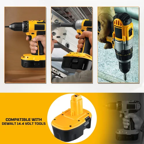 Miniatura 7 de 2 paquetes de 4.8 Ah Ni-MH DC9091 de repuesto para batería Dewalt de 14.4 V DW9091 DW9094 DE9091 DE9092 DE9038, compatible con Dewalt 14.4 voltios