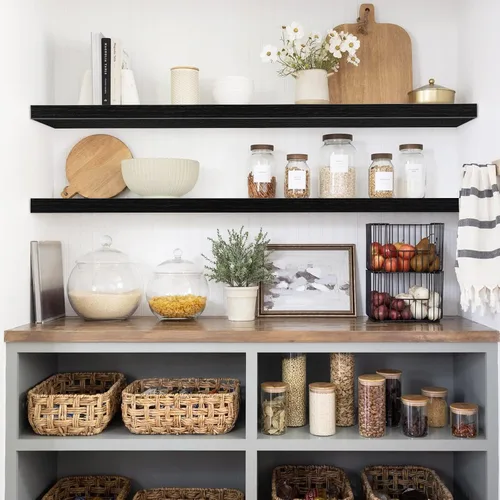 Miniatura 2 de QEEIG Estantes Flotantes para Pared de 47.2" Extra Largos - Estante Montado en la Pared Baño Cocina Sala de Estar Dormitorio Casa de Campo C. negro